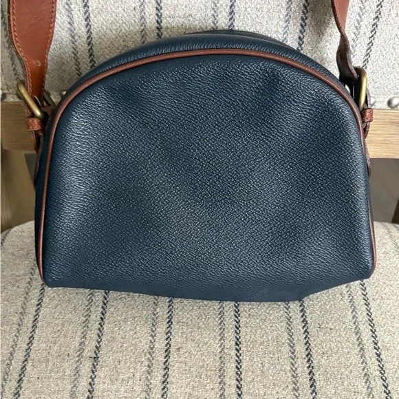 Burberry Blue and Brown Plaid Emblem Bag